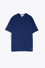 T-shirt oversize in cotone blu con logo 