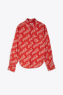 Camicia Coca Cola in misto lino con manica lunga - Unisex Printed Button Up Shirt Woven 