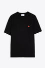 T-shirt nera in cotone con logo al petto - Chest logo tee oversize 