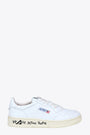 White leather low sneaker with printed sole - Medalist 
