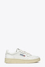 White leather lace-up low sneaker with logo - Medalist 