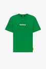 T-shirt verde smeraldo con logo al petto e stampa sul retro 