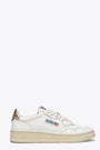 White leather low sneaker with gold back tab - Medalist 