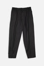 Pantalone in fresco lana nero con elastico in vita - Savoys 