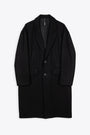 Cappotto monopetto nero in lana - Noci 