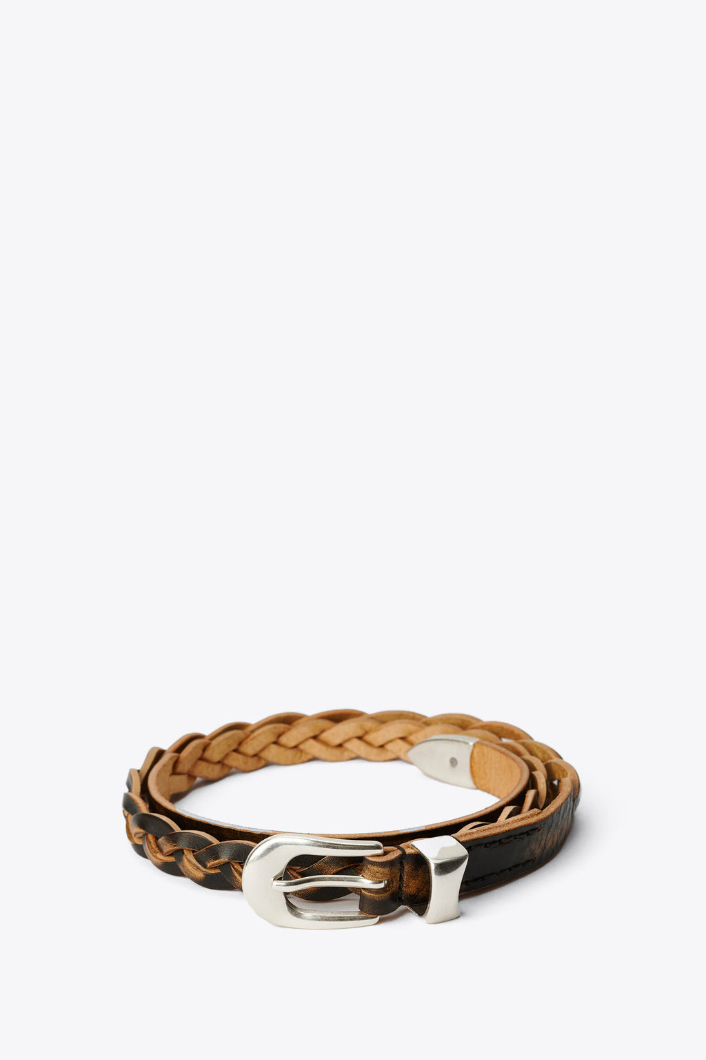 alt-image__Cintura-in-pelle-intrecciata-nera-invecchiata---2-cm-Braided-Belt