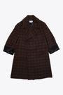 Cappotto oversize doppio-petto in misto lana a quadri  marrone e nero 