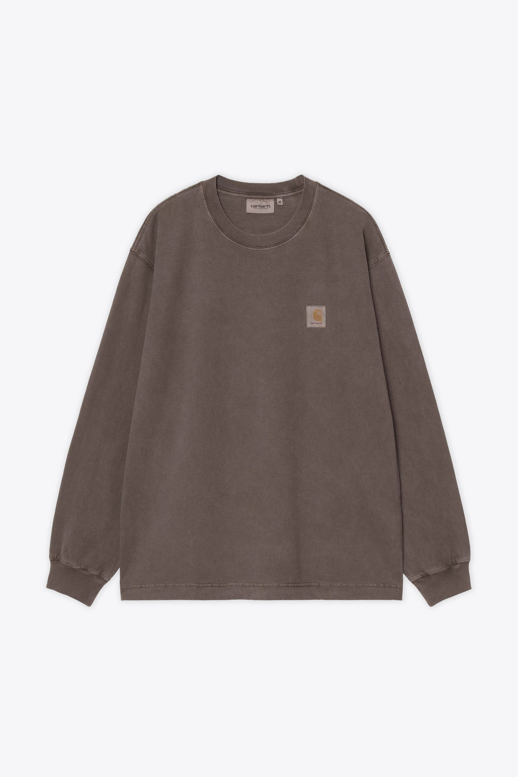 alt-image__T-shirt-manica-lunga-in-cotone-marrone-con-logo-al-petto---L/S-Vista-T-Shirt