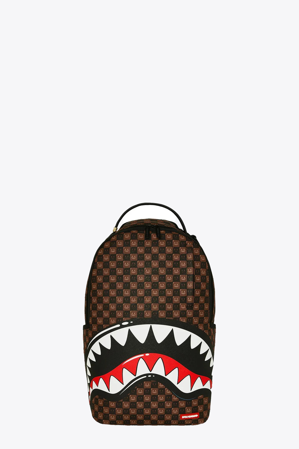 alt-image__Zaino-in-pvc-marrone-a-scacchi-con-smiles-e-bocca-shark----Shark-in-Paris-WTF-Bubbly-Brownj-Check-Backpack