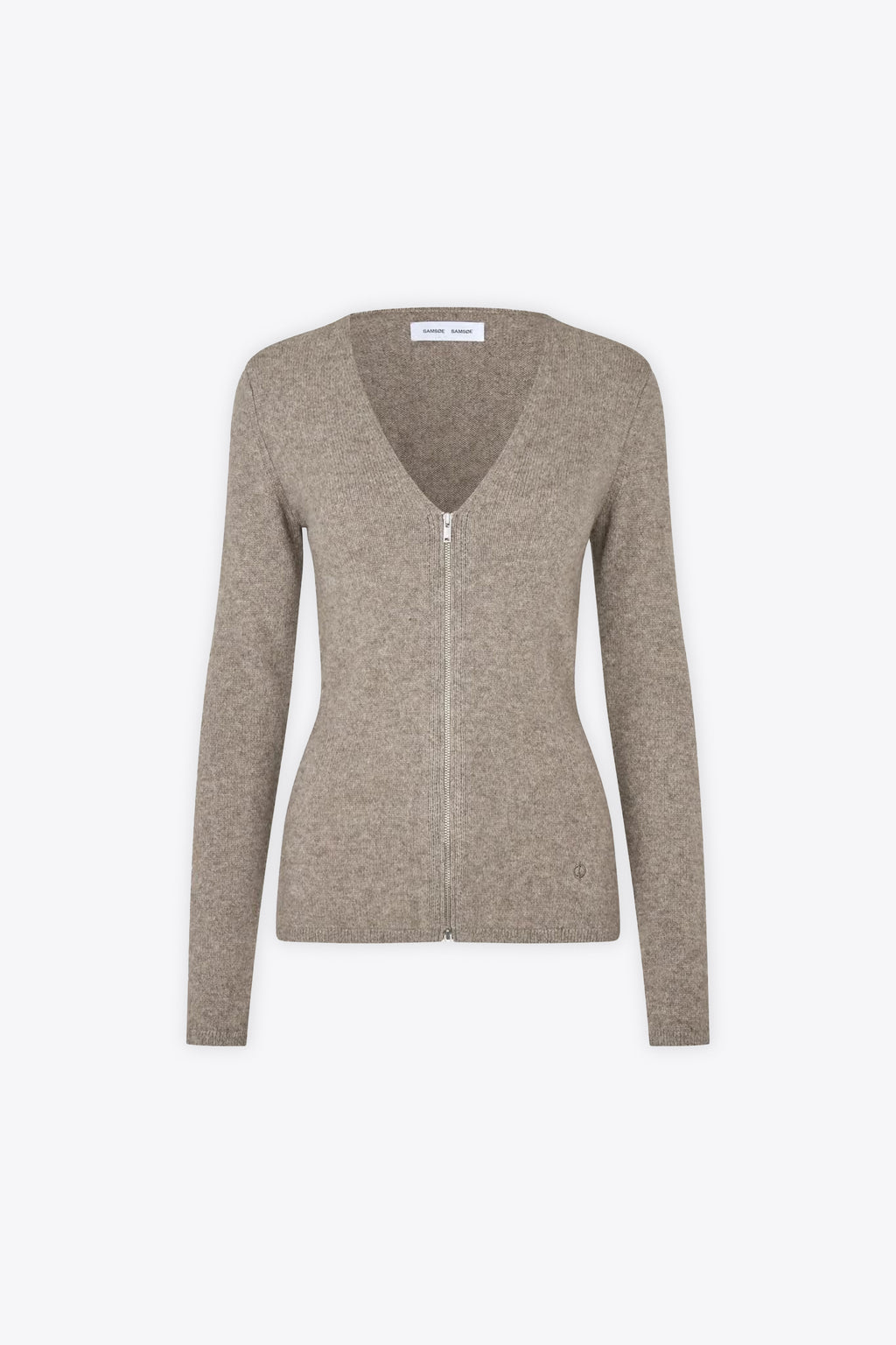 alt-image__Cardigan-in-lana-di-Yak-beige-melange-con-zip---Sanelo-Zip-Cardigan