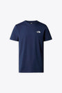 Blue cotton t-shirt with chest logo - S/S Simple Dome Tee  