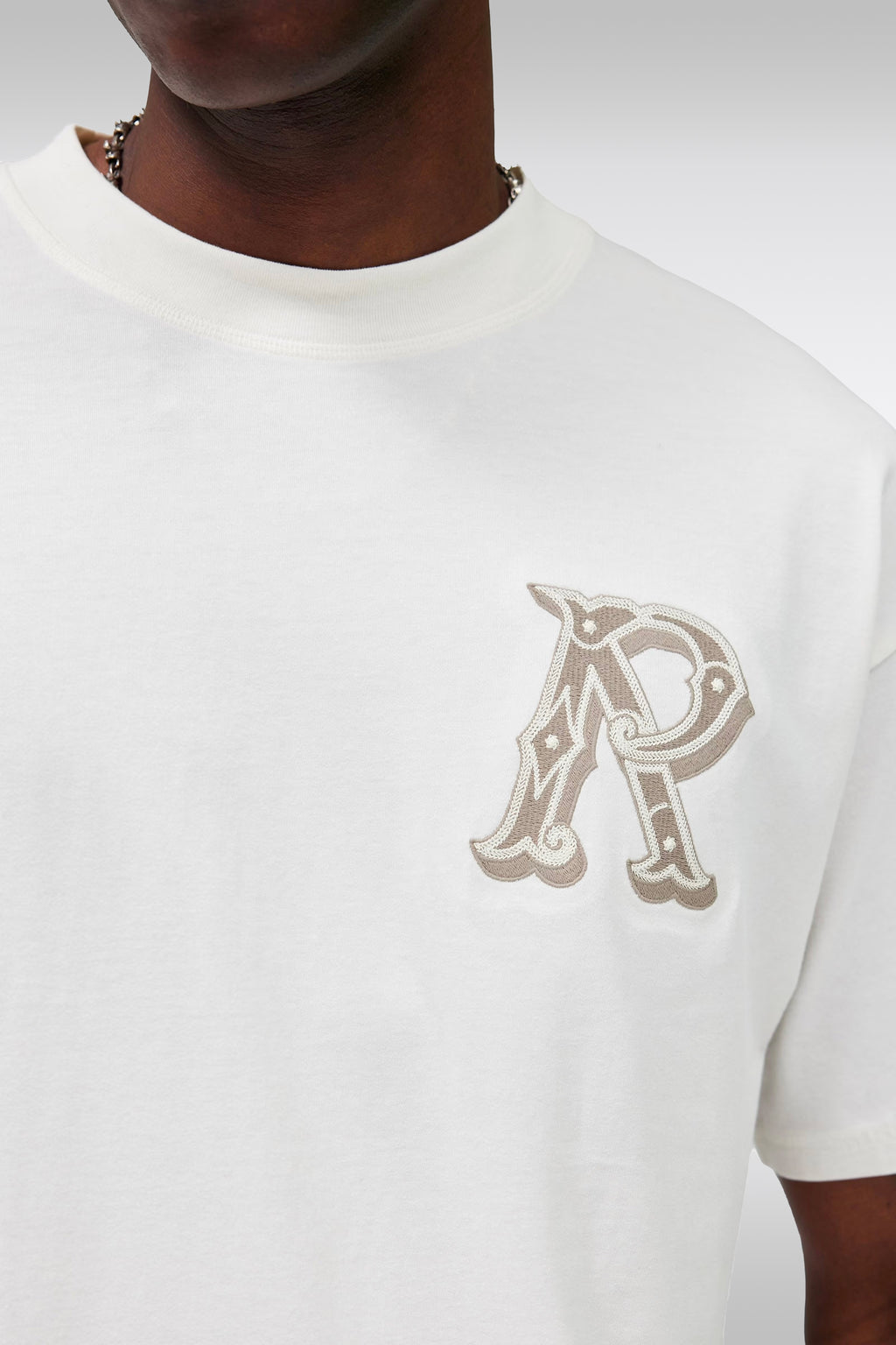 alt-image__T-shirt-in-cotone-panna-con-logo-stampato-al-petto---Western-Inital-T-shirt