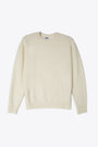 Pullover girocollo in lana panna 