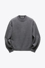 WOOL CROPPED CREWNECK SWEATER-Grigio melange 