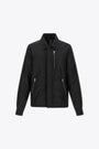 Giacca nera in nylon con zip in metallo e tasche - Concealed Zipfront Jkt 