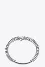 Collana rigida in ottone color argento con catena pendente 