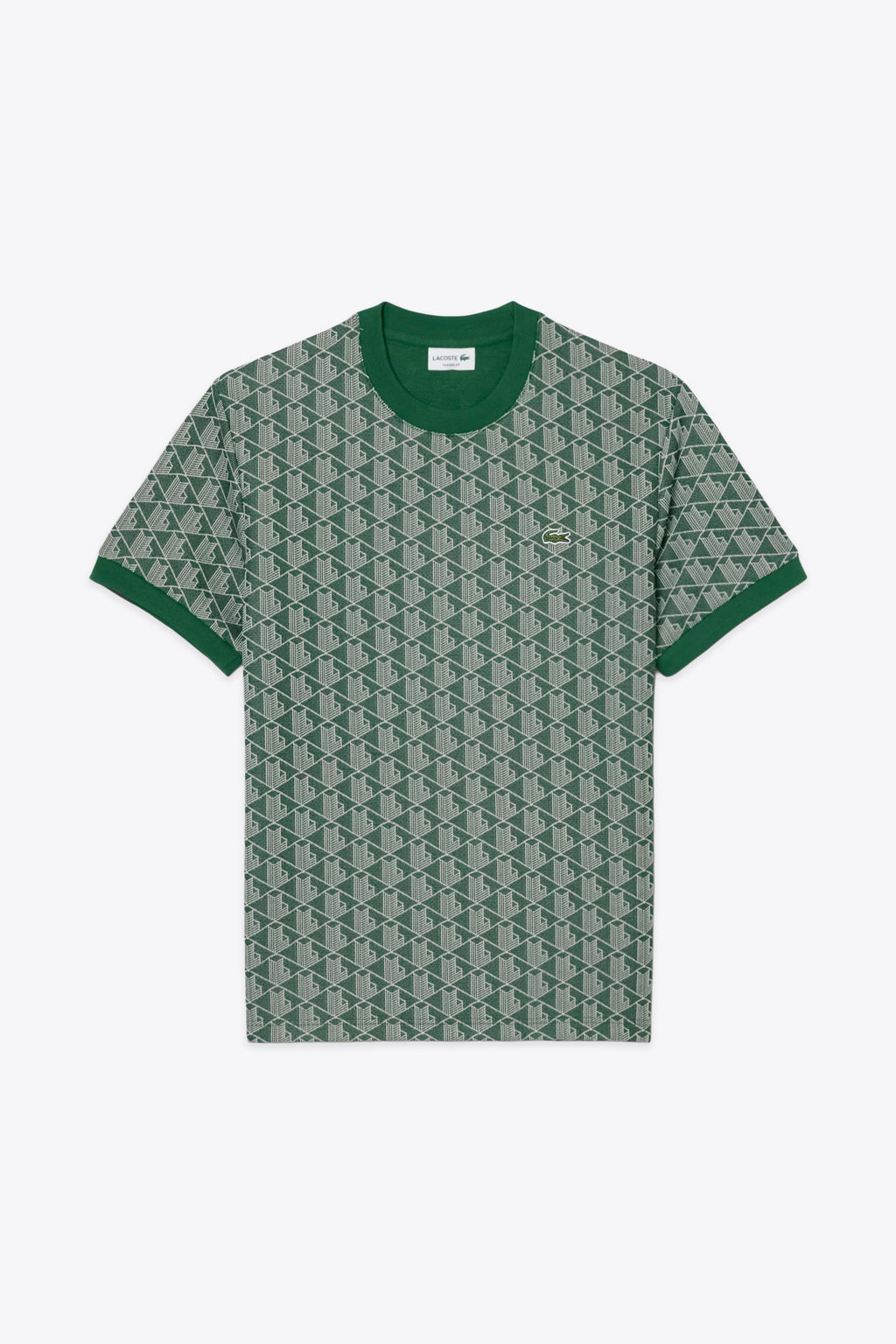 alt-image__T-shirt-verde-con-motivo-jacquard-monogram