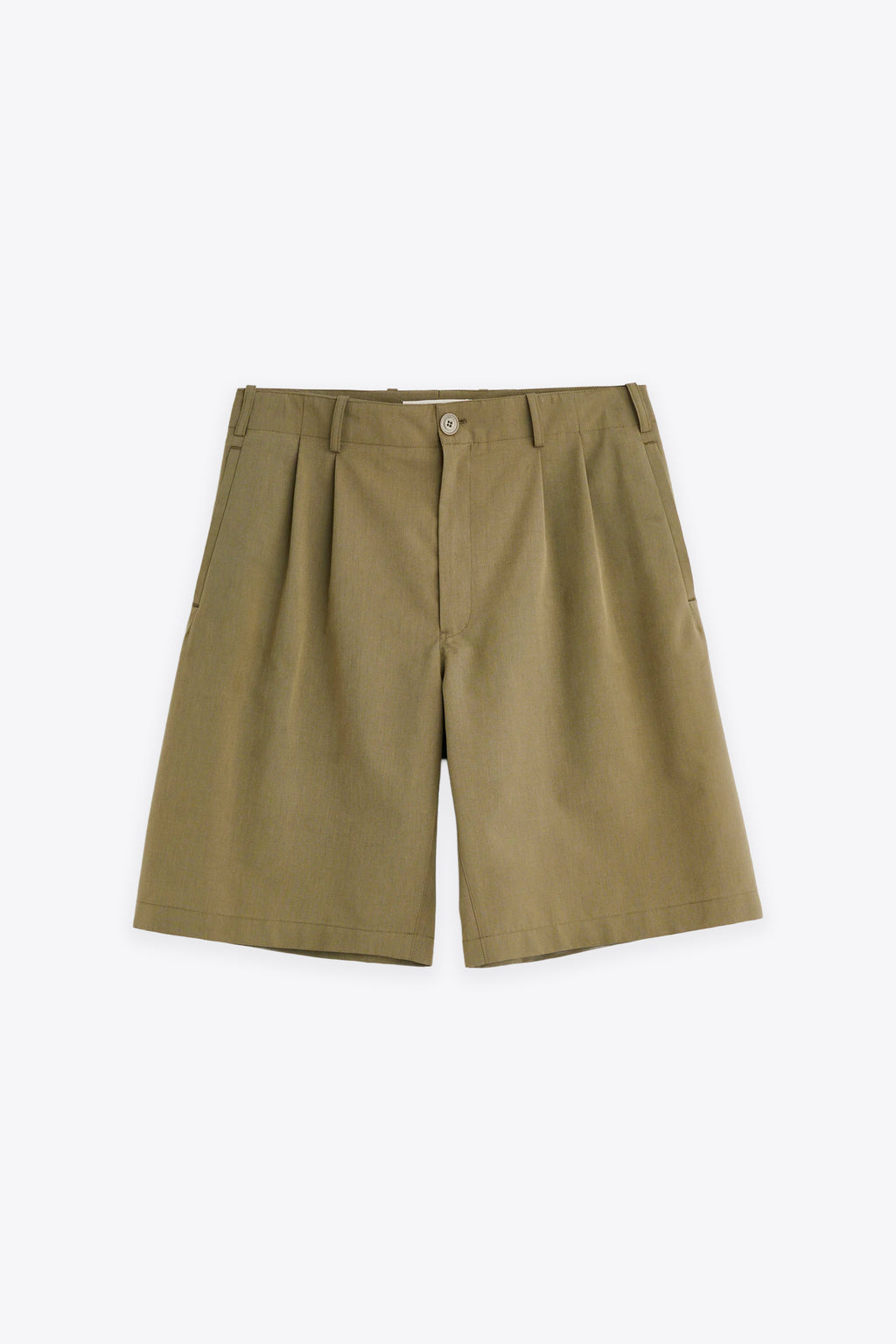 alt-image__Bermuda-loose-fit-verde-kaki-con-pince---Ponte-Shorts