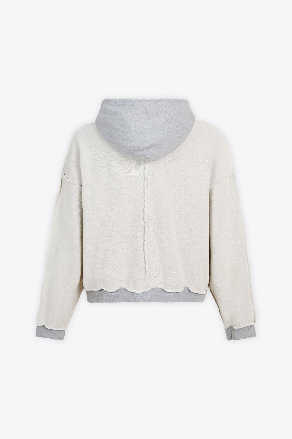alt-image__Felpa-grigia-al-rovescio-con-cappuccio-e-zip---Deconstructed-Terry-Zip-Up-Hoodie