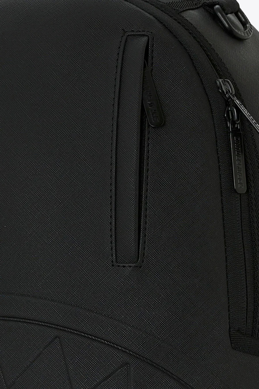 alt-image__Black-pvc-backpack-with-gold-tooth-detail---Blacked-Out-Embossed-Gold-Tooth-Backpack