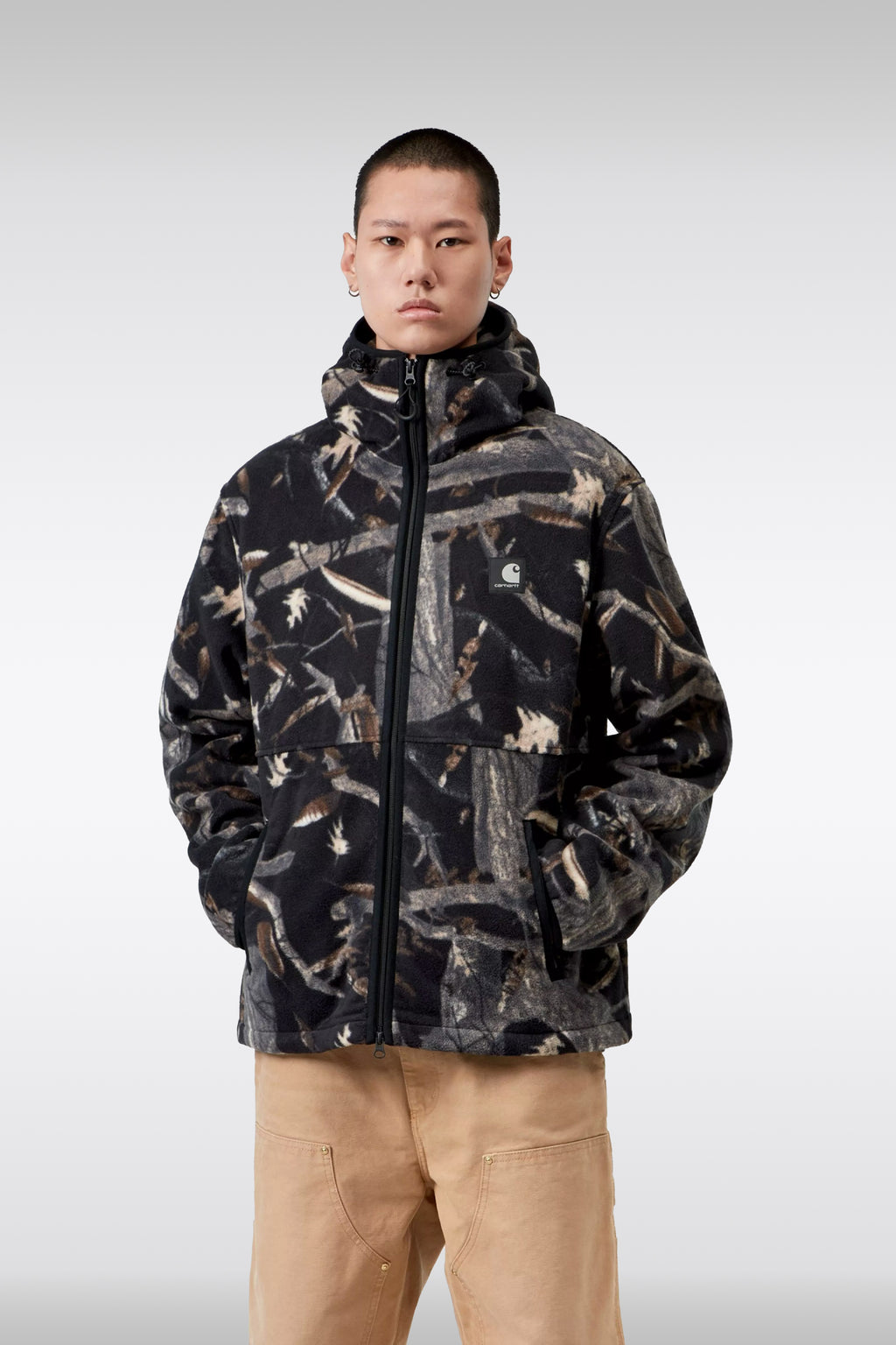 alt-image__Camo-leaf-printed-fleece-liner-jacket---Blevin-Liner