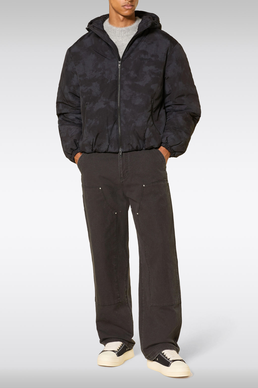 alt-image__Piumino-in-nylon-nero-tie-dye-con-cappuccio---Cyclone-Jacket