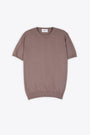 T-shirt marrone in filo di cotone 
