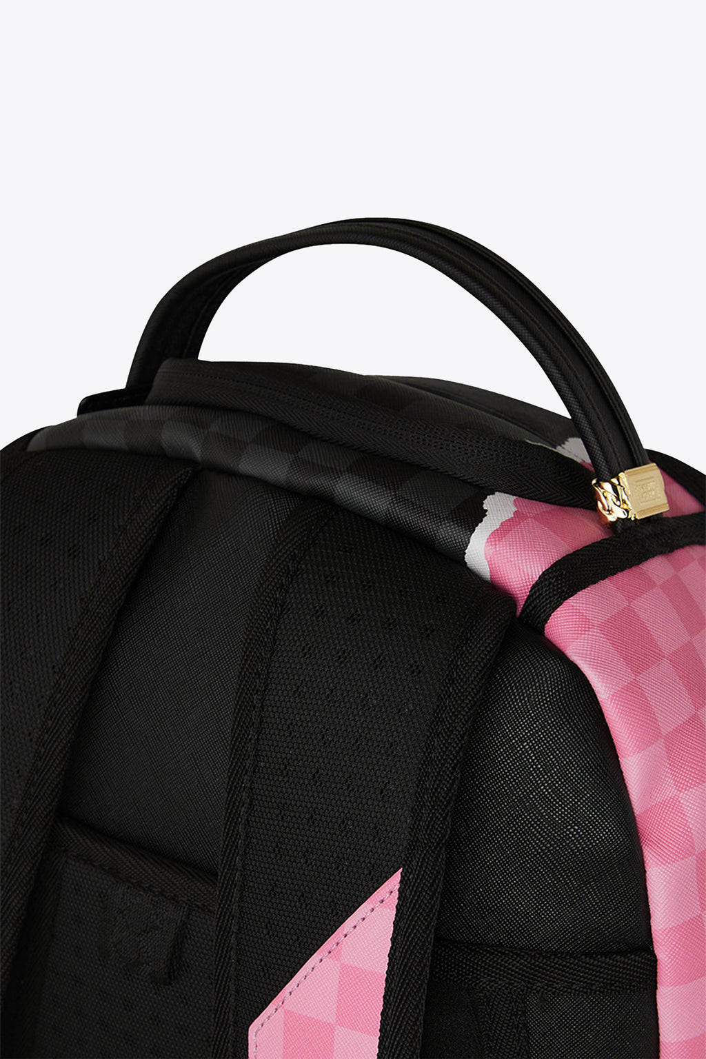 alt-image__Zaino-in-pvc-a-scacchi-rosa-e-nero-con-bocca-shark---Pink-And-Black-Tear-Sip-Backpack