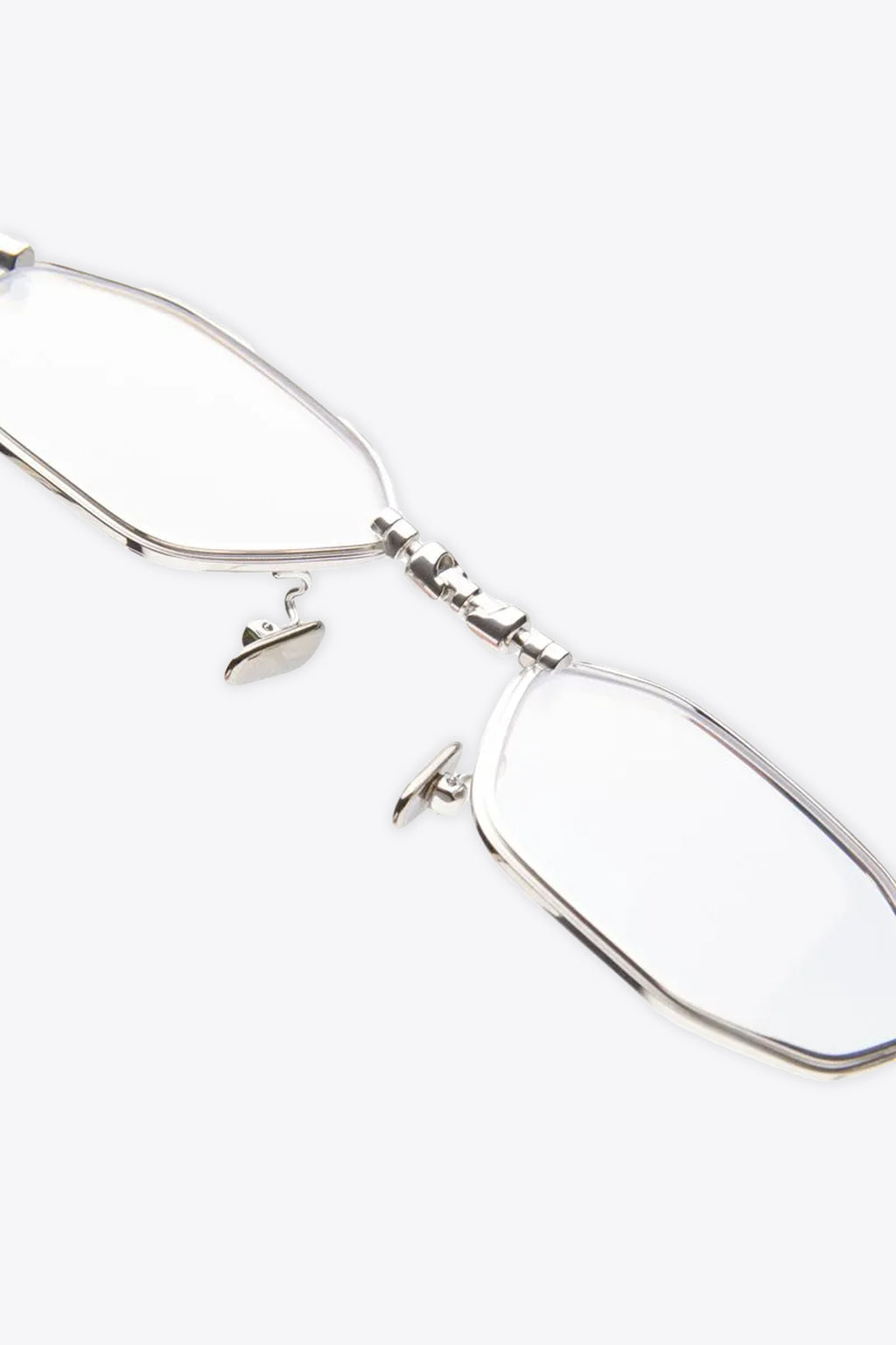 alt-image__Silver-toned-metal-hexagonal-glasses-with-transparent-lenses---H66