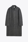 Black and white herringbone wool coat - Winter Coat 