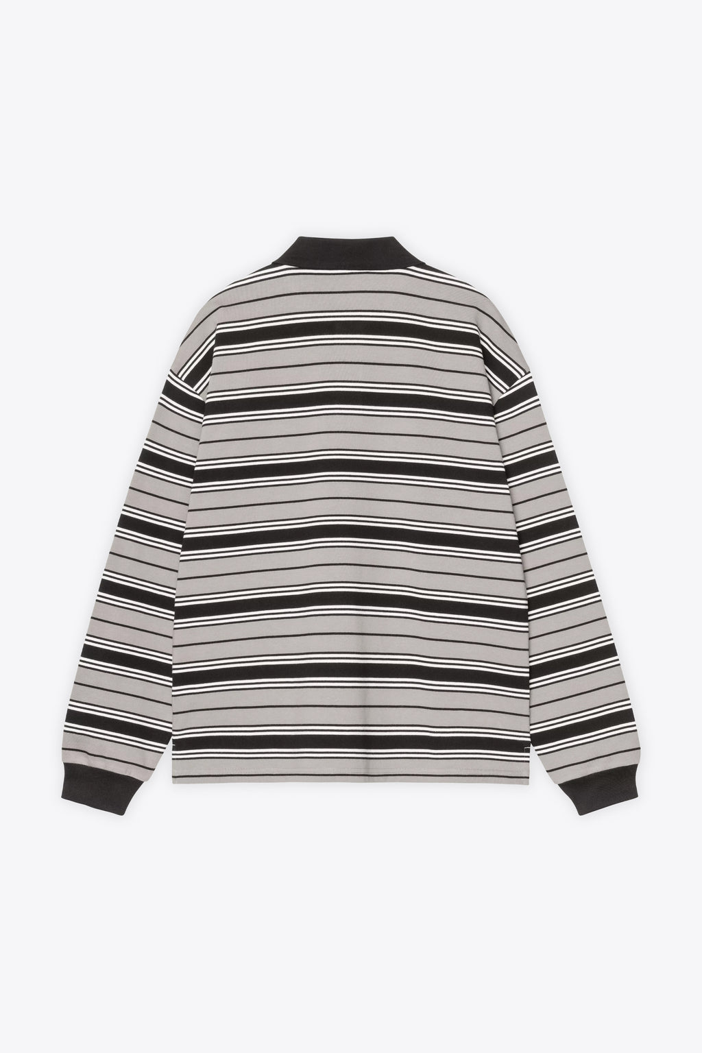 alt-image__Polo-in-cotone-a-righe-grigie-e-nere-con-mancihe-lunghe---L/S-Devitt-Rugby-Shirt