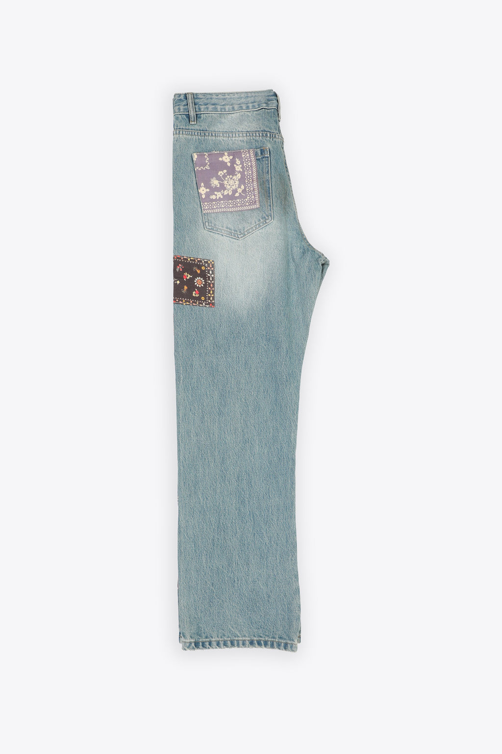 alt-image__Jeans-relaxed-fit-in-denim-blu-chiaro-stonewashed-con-patchwork---Tapestry-Chalk-Jeans
