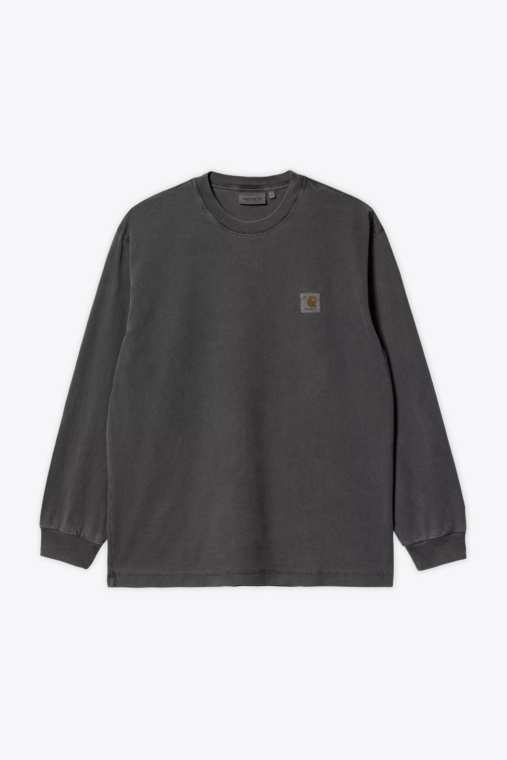 alt-image__T-shirt-nera-in-cotone-con-manica-lunga-e-logo-al-petto---L/S-Vista-T-Shirt