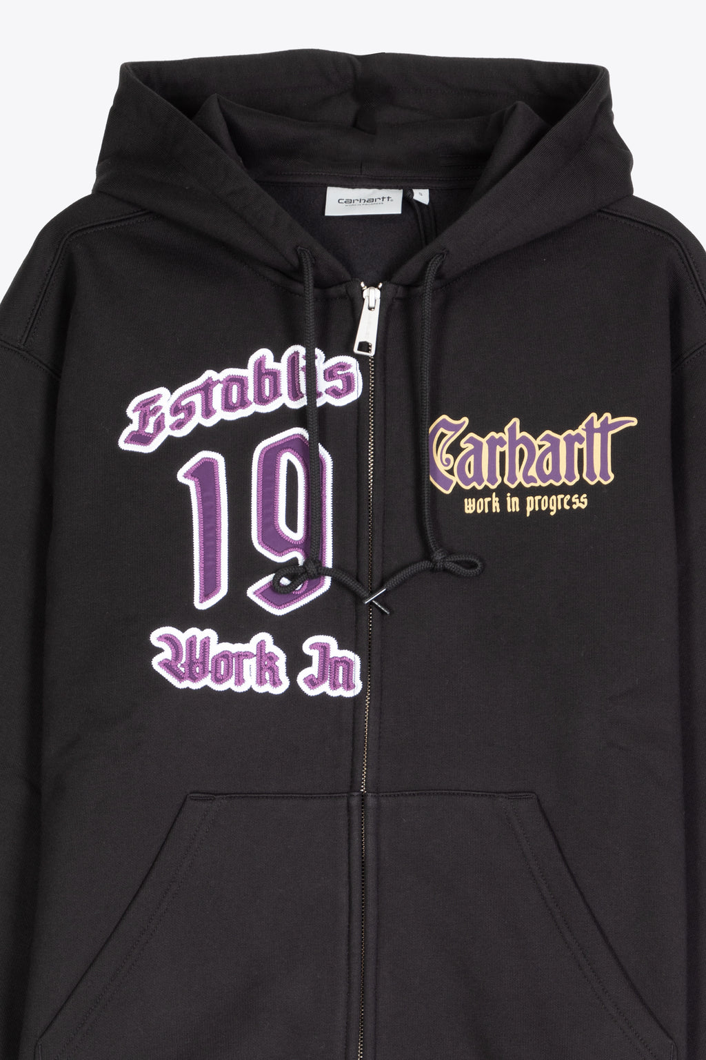 alt-image__Felpa-nera-in-cotone-con-zip-e-cappuccio---Hooded-Dual-Sweat-Jacket