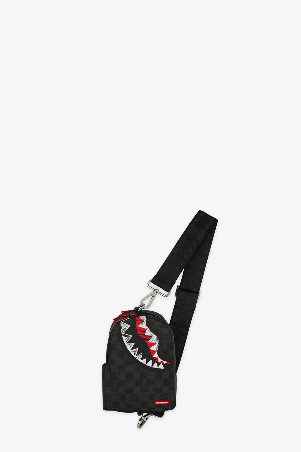 alt-image__Borsello-nero-in-pvc-a-scacchi-con-tracolla---Scribble-Backpack-Sling