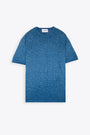 Indigo blue linen blend t-shirt 