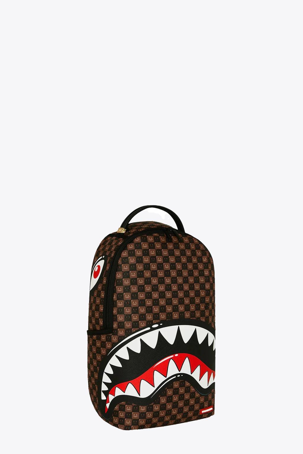 alt-image__Zaino-in-pvc-marrone-a-scacchi-con-smiles-e-bocca-shark----Shark-in-Paris-WTF-Bubbly-Brownj-Check-Backpack