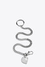 Portachiavi in metallo argento con catena e logo - Cuban Link Keychain 