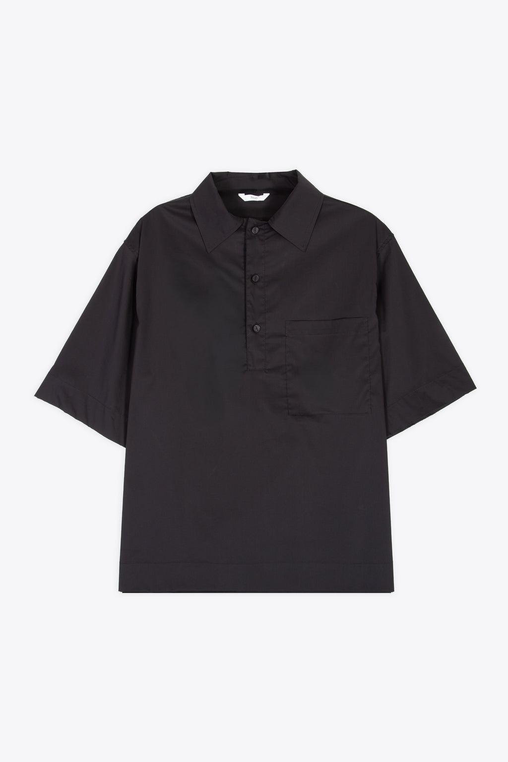 alt-image__Black-cotton-poplin-polo-shirt-with-short-sleeves---Montursi