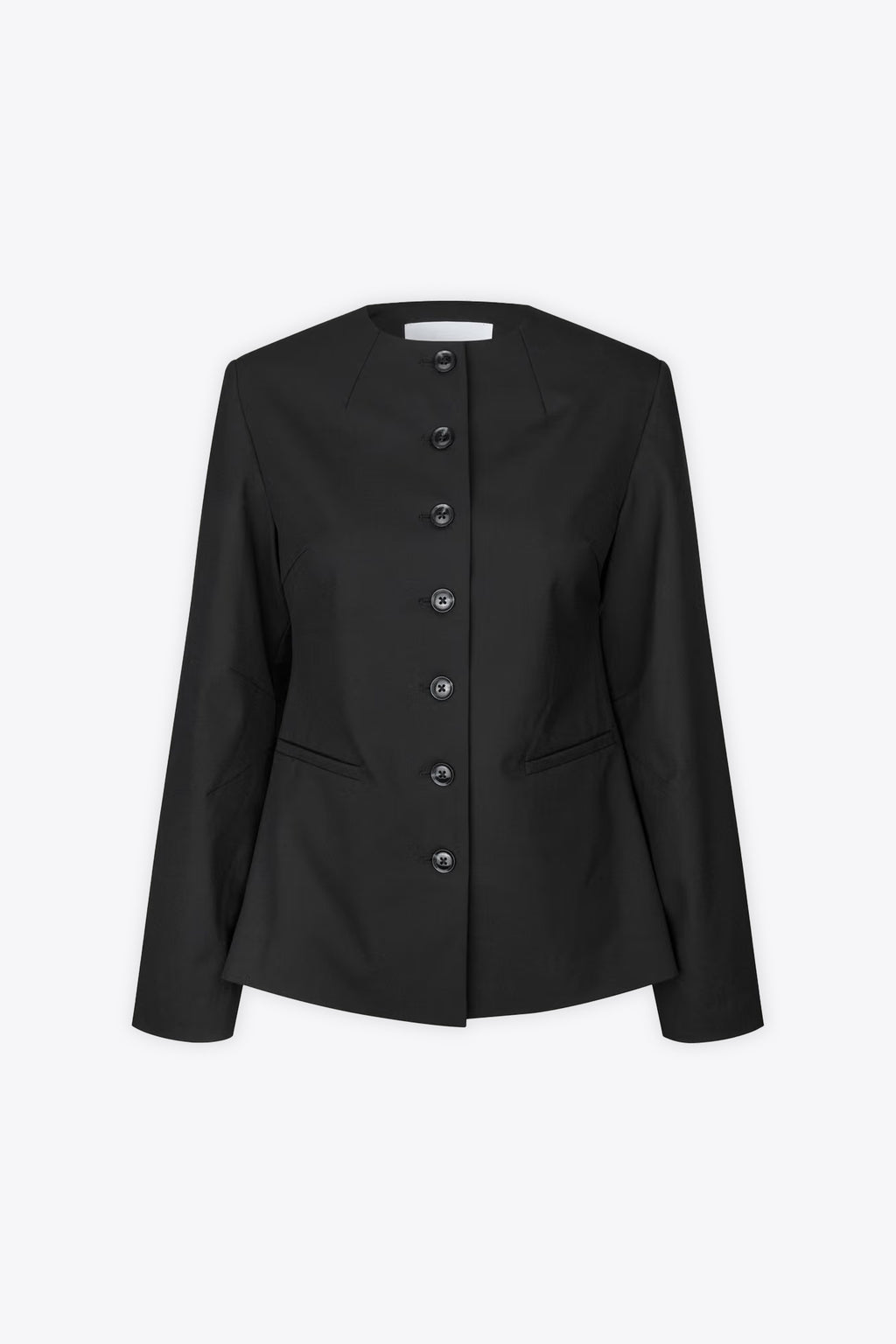 alt-image__Black-collarless-blazer-with-round-neck---Sarhino-Blazer