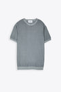 Washed grey cotton knit t-shirt 