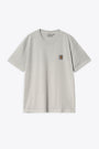 Washed light grey cotton t-shirt with chest logo - S/S Nelson T-Shirt 