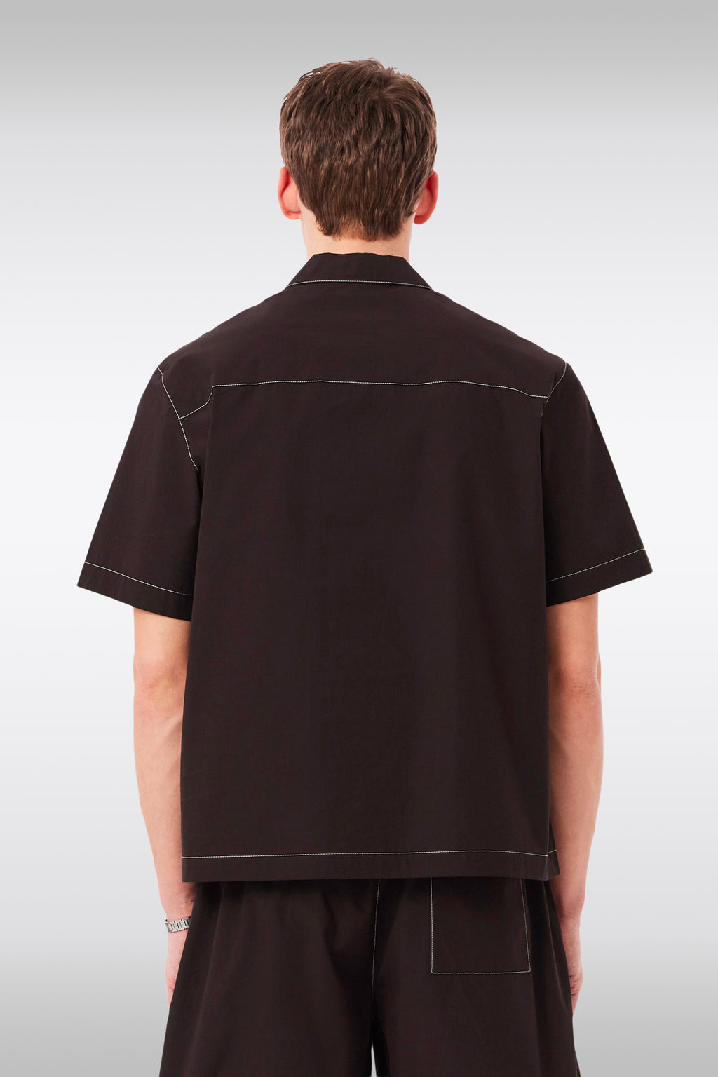alt-image__Brown-poplin-cotton-polo-shirt-with-contrast-stitching
