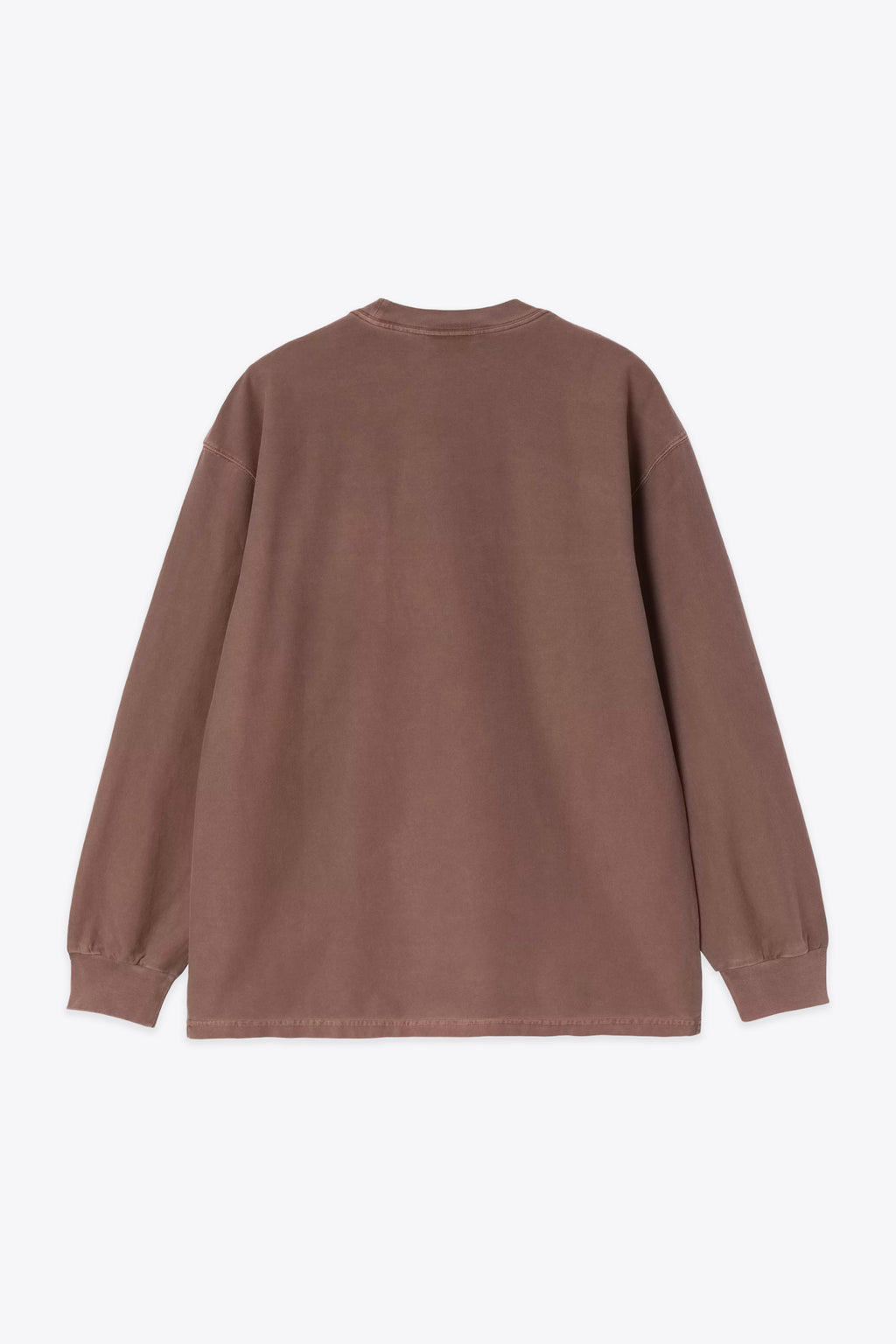alt-image__T-shirt-marrone-in-cotone-tinto-in-capo-con-maniche-lunghe-e-tasca-al-petto---L/S-Loose-Pocket-T-Shirt