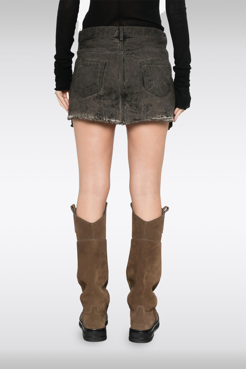 alt-image__Minigonna-in-denim-grigio-scuro-stonewashed-con-fondo-a-taglio-vivo---Lana-Mini