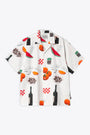 White bowling shirt with multicolour print - S/S Isis Maria Dinner Shirt 
