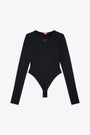 Body in nylon stretch nero con maniche lunghe - Angelina Utlt 