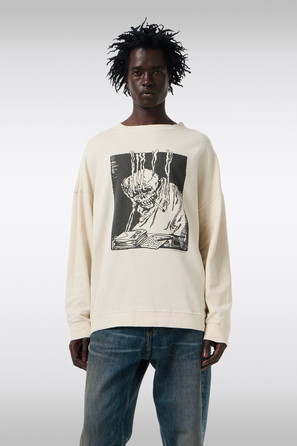 alt-image__Felpa-oversize-in-misto-cotone-e-lino-color-panna-con-stampa-grafica---Slack-Sweatshirt