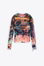 Multicolour destroyed jersey long sleeves top - T Miley 