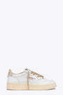 White leather low sneaker with gold lurex laces - Medalist Low 
